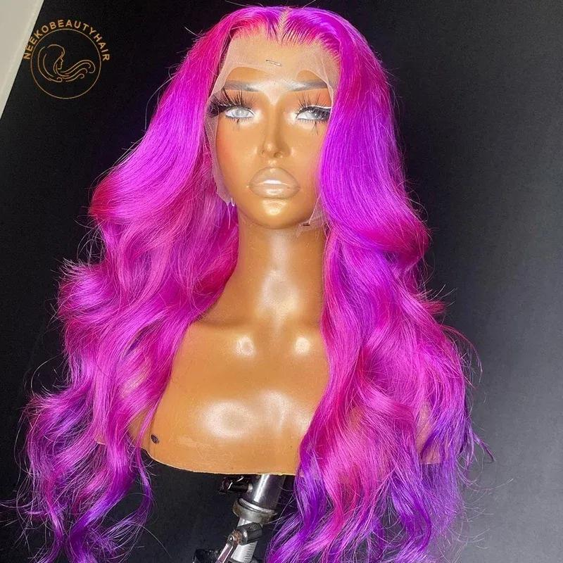 Lace Wigs | Brazilian 13X4 Lace Frontal Human Hair Wigs 613 Blonde Rose Pink Colored Lace Front Wig For Black Women Body Wave Syntheitc Cosplay Wig Preplucked Lace Wigs 613 Blonde Color