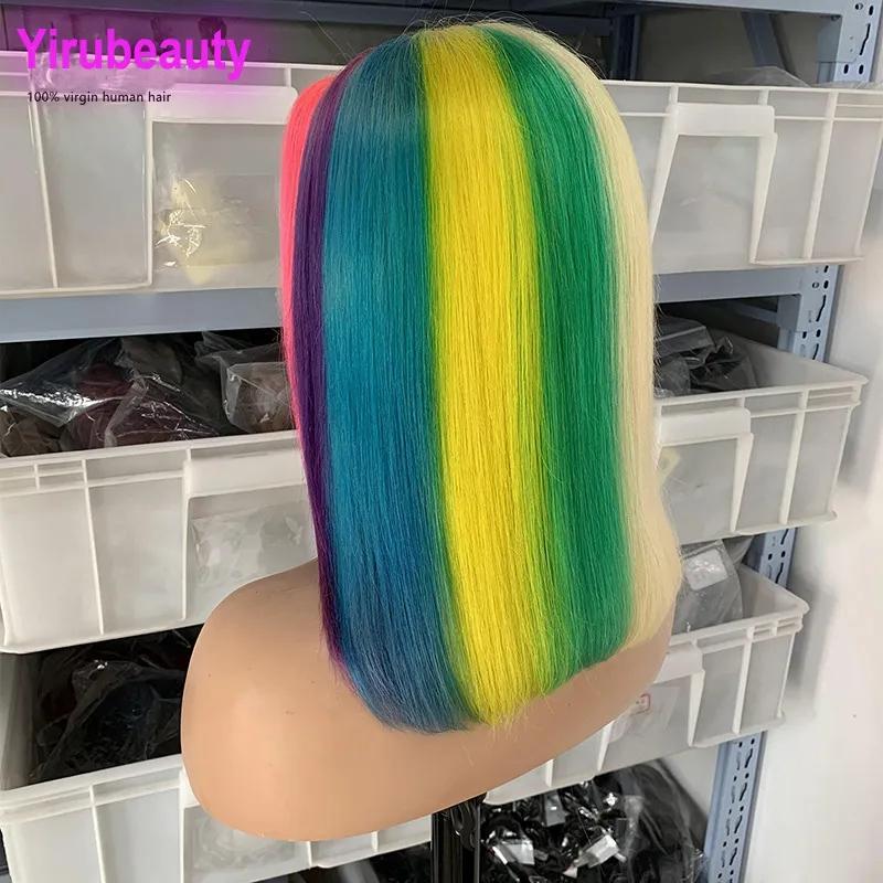 Lace Wigs | Brazilian Human Virgin Hair #613 Highlighting Rainbow Bob Real Hair Silky Straight Headgear Human Hair Lace Wigs Lace Wigs Lace Wigs