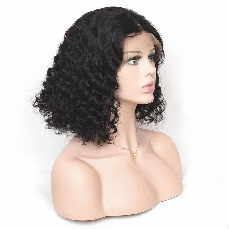 Lace Wigs | Brazilian Virgin Hair Bob 13X4 Lace Front Wig 10-18Inch Deep Wave Kinky Curly Short Charming Natural Color Bob Wigs Lace Wigs Lace Wigs