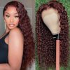 Lace Wigs |  Reddish Brown Kinky Curly Synthetic 13X4 Lace Front Wigs For Women Copper Red Pre Plucked With Baby Hair Lace Closured Wig 230608 Lace Wigs 1B