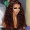 Lace Wigs |  Reddish Brown Kinky Curly Synthetic 13X4 Lace Front Wigs For Women Copper Red Pre Plucked With Baby Hair Lace Closured Wig 230608 Lace Wigs 1B