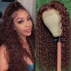 Lace Wigs |  Reddish Brown Kinky Curly Synthetic 13X4 Lace Front Wigs For Women Copper Red Pre Plucked With Baby Hair Lace Closured Wig 230608 Lace Wigs 1B