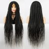 Lace Wigs |  Synthetic Full Lace Wig Braided Wigs For Black Women Crochet Box Wig Braid 36 Inches Braiding Hair Knotless Box Braids Wigs 230608 Lace Wigs 1B