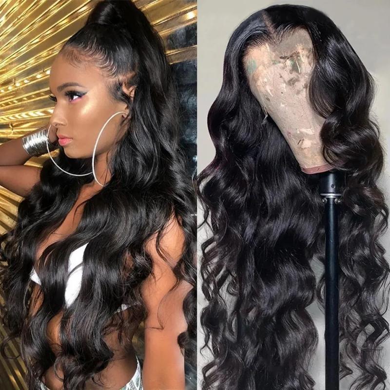 Lace Wigs | Transparent Lace Front Human Hair Wigs For Women Raw Indian Wavy Body Wave Synthetic Lace Frontal Wig Lace Wigs 613 Blonde Color