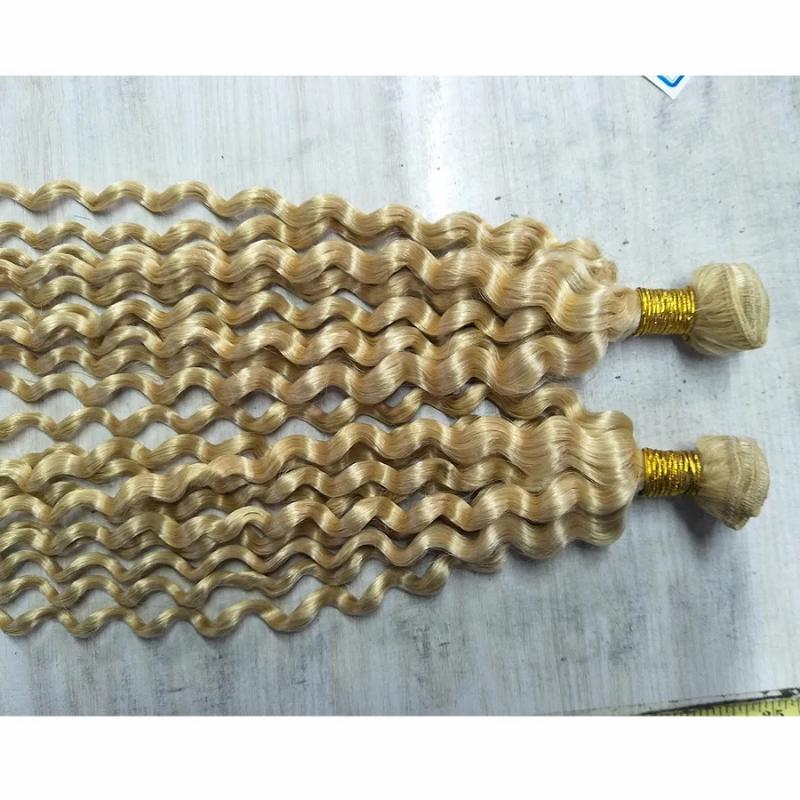 Remy Hair & Virgin Hair | 2019 Hot Sell Blonde Curly Human Hair Extensions 613 Blonde Human Hair Weave 100G 26″28″30″ Virgin Hair Bundles Factory Outlet Remy Hair & Virgin Hair Remy Hair & Virgin Hair