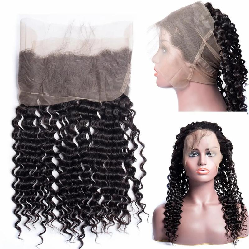 Remy Hair & Virgin Hair | 360 Lace Frontal Closure 22X4X2 Inch Brazilian Virgin Hair Pre Plucked Unprocessed Human Hair Body Wave Straight Deep Curl Full Lace Band Frontal With Baby Hair Sale Remy Hair & Virgin Hair Remy Hair & Virgin Hair