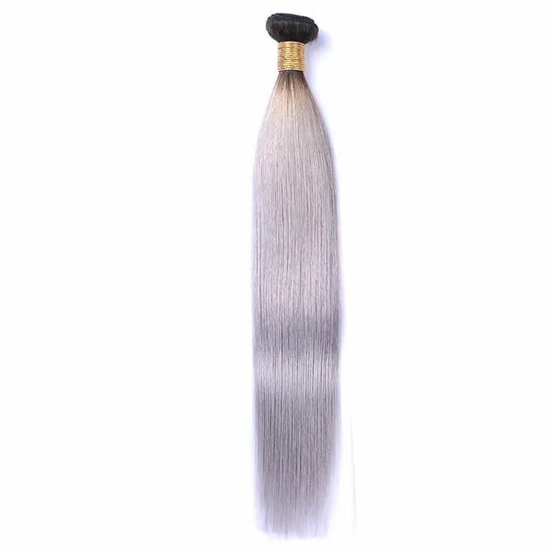 Remy Hair & Virgin Hair | Brazilian Virgin Hair 1B/30 1B/27 1B/613 Human Hair Extensions One Bundle Peruvian Indian 1B/Red 1B/Grey Two Tones Ombre Color Hair Products Remy Hair & Virgin Hair Remy Hair & Virgin Hair