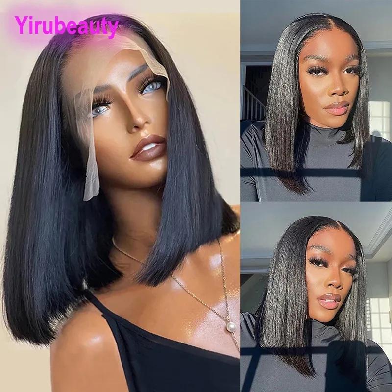 Remy Hair & Virgin Hair | Chinese 100% Human Hair Double Drawn Bone Straight 13X4 Lace Frontal Bob Wig Jerry Curly 10-14Inch 150% 180% 210% Density Remy Hair & Virgin Hair Remy Hair & Virgin Hair