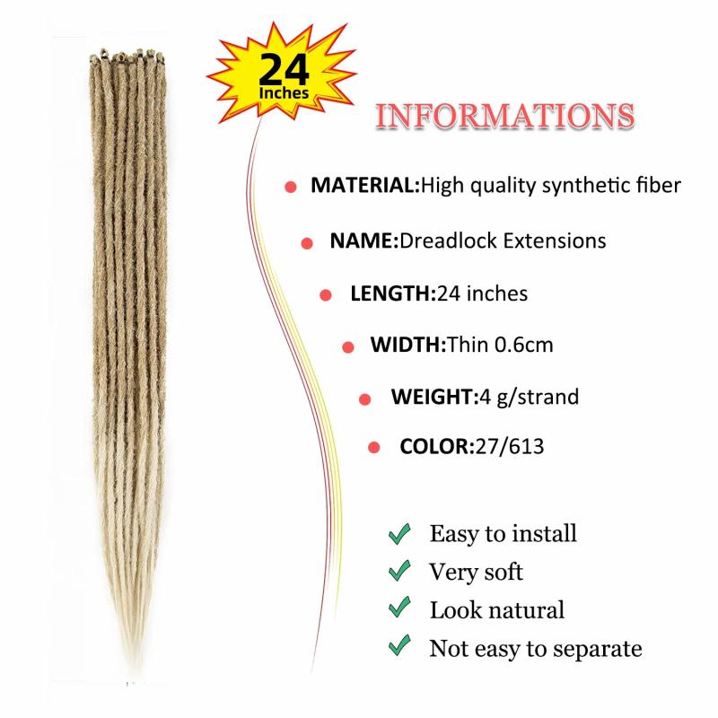 Remy Hair & Virgin Hair | Human Hair Bulks Dansama 24/36Inch Synthetic Dreadlocks Extensions Thin 0.6Cm Soft Reggae Hair Hip-Hop Style Dread Extensions Long Crochet Braids 230904 Remy Hair & Virgin Hair Remy Hair & Virgin Hair