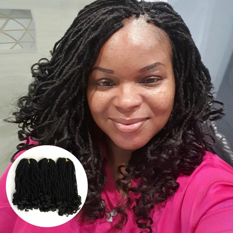 Remy Hair & Virgin Hair | Human Hair Bulks Sister Locs Crochet Hair 3Pcs/Pack Synthetic Curly Ends Dreadlocks Hair Extension African Braids For Black Woman Faux Locs 230906 Remy Hair & Virgin Hair Remy Hair & Virgin Hair