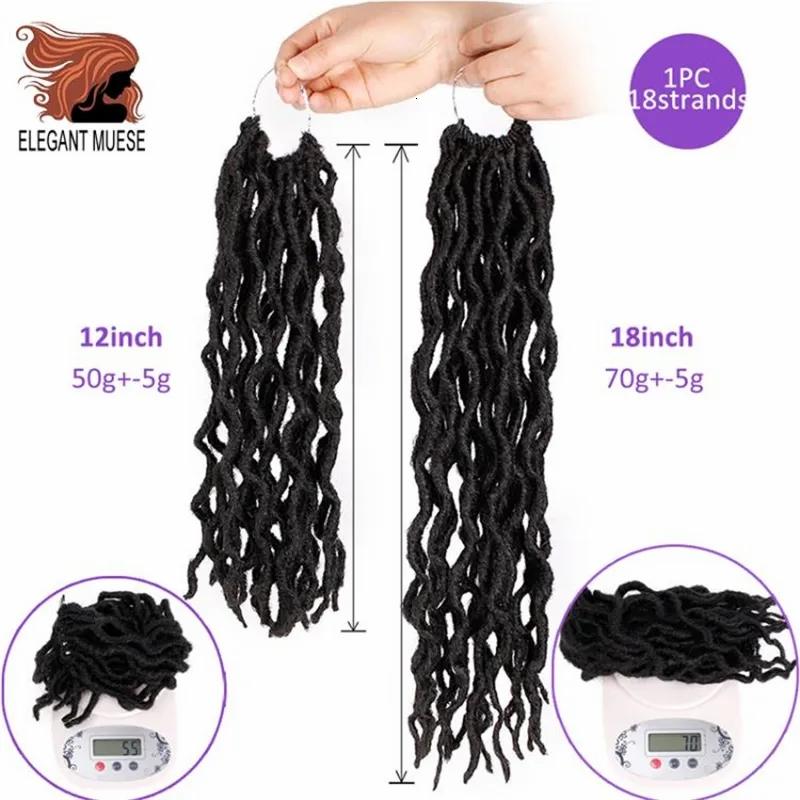 Remy Hair & Virgin Hair | Human Hair Bulks Synthetic Crochet Braids Hair Goddess Faux Locs Ombre Curly Soft Dreads Dreadlocks For Black Woman Extensions 18Inch 230906 Remy Hair & Virgin Hair Remy Hair & Virgin Hair