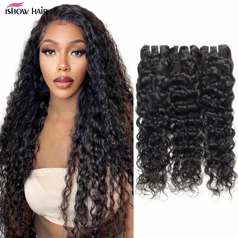 Remy Hair & Virgin Hair | Ishow 8-30 Inch Brazilian Wefts Weave Body Wave Straight Loose Deep Water Human Hair Bundles Extensions Peruvian For Women Black Color Remy Hair & Virgin Hair Remy Hair & Virgin Hair