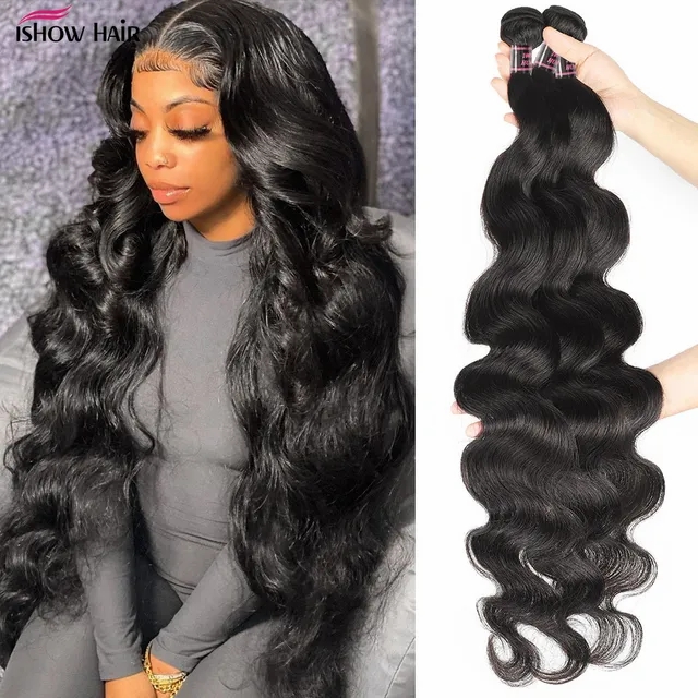 Remy Hair & Virgin Hair | Ishow Mink Brazilian Body Wave Straight Loose Deep Water Human Hair Bundles Extensions Weft Peruvian Weave For Women 8-30 Inch Natural Black Remy Hair & Virgin Hair Remy Hair & Virgin Hair