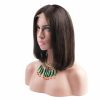 Remy Hair & Virgin Hair | Short Bob Lace Front Wigs Straight Human Hair Wig Brazilian Virgin Remy Hair Bobby Pre Plucked Medium Cap 130 150 180 Density Remy Hair & Virgin Hair Remy Hair & Virgin Hair