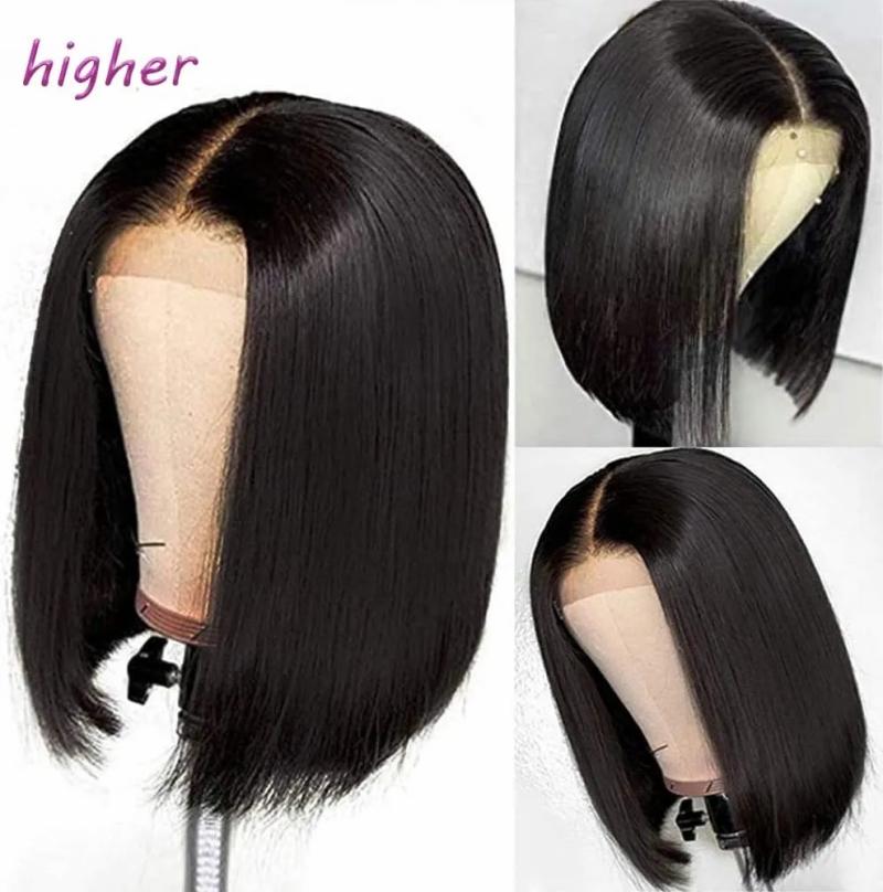 Remy Hair & Virgin Hair | Short Straight Bob Wigs For Women Remy Human Hair 13X4 Frontal Bob Cut Lace Wig 180% Density Remy Hair & Virgin Hair Remy Hair & Virgin Hair