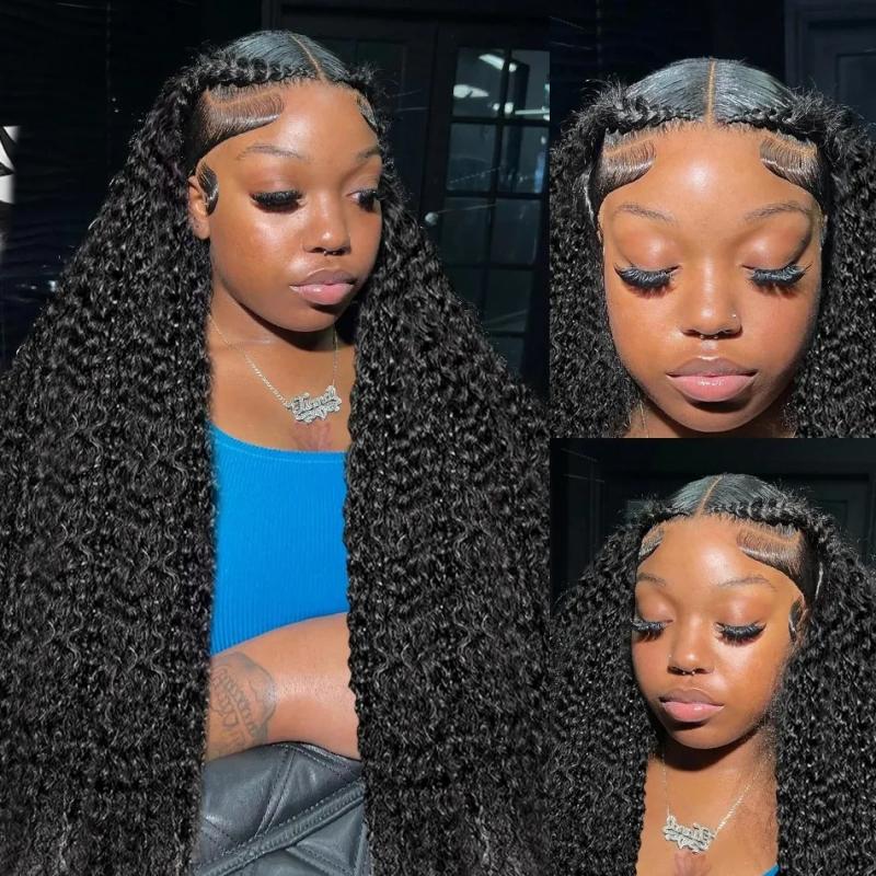 Synthetic Wigs* | 13X4 Curly Human Hair Lace Frontal Wig Transparent Remy Brazilian 42 40 Inch Deep Wave 13X6 Hd Lace Front Human Hair Wigs 250% Synthetic Wigs* Synthetic Wigs*