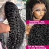 Synthetic Wigs* | 250 Density Brazilian 34 Inch Deep Wave 13X4 Transparent Lace Front Wig Human Hair Curly 13X6 Hd Synthetic Lace Frontal Wigs For Women Synthetic Wigs* Auburn