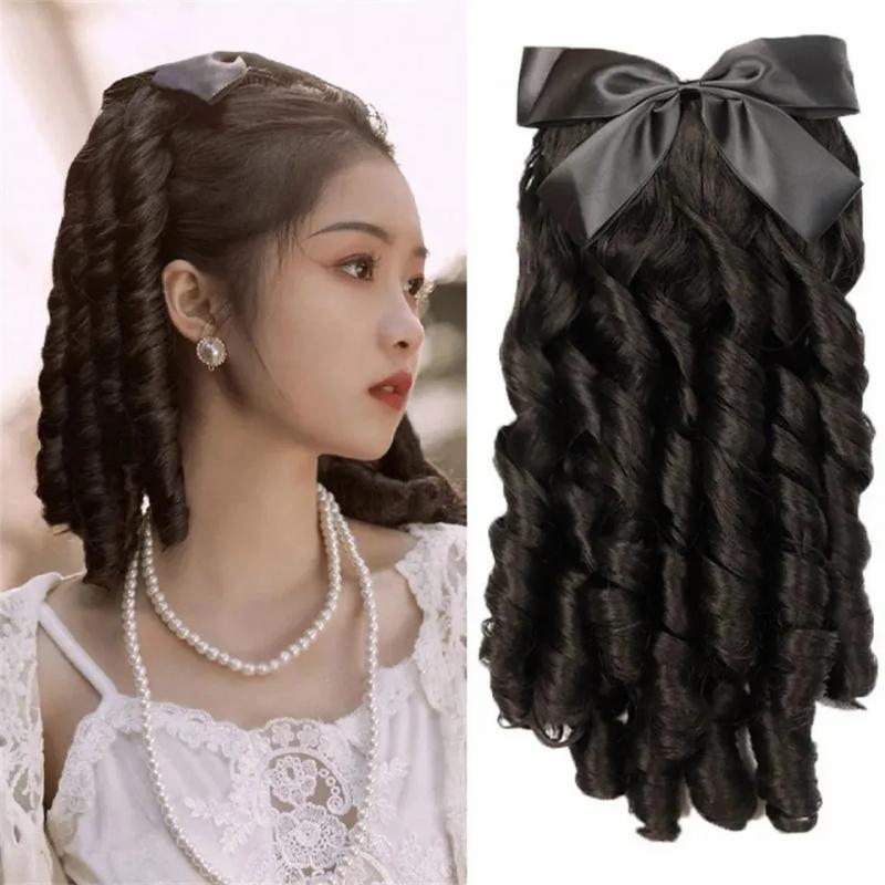 Synthetic Wigs* |  As Synthetic Retro Ponytail With Comb Europen Princess Curly Puff Ponytail Clip In Hair Tail Natural False Hair 231006 Synthetic Wigs* aj74-2