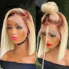 Synthetic Wigs* | Brazilian 13X4 Ombre Blonde Short Bob Pixie Cut Wigs For Women 180 Density Blonde Lace Front Wig Transparent Lace Synthetic Frontal Wig Synthetic Wigs* Auburn