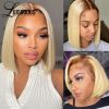 Synthetic Wigs* | Brazilian 13X4 Ombre Blonde Short Bob Pixie Cut Wigs For Women 180 Density Blonde Lace Front Wig Transparent Lace Synthetic Frontal Wig Synthetic Wigs* Auburn