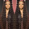 Synthetic Wigs* | Brazilian 30Inches 13X4 Loose Deep Wave Wig 360 Lace Frontal Wigs Pre Plucked Transparent Hd Lace Front Wigs Deep Wave Synthetic Closure Wig Synthetic Wigs* Black Color