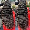 Synthetic Wigs* | Brazilian 30Inches 13X4 Loose Deep Wave Wig 360 Lace Frontal Wigs Pre Plucked Transparent Hd Lace Front Wigs Deep Wave Synthetic Closure Wig Synthetic Wigs* Black Color