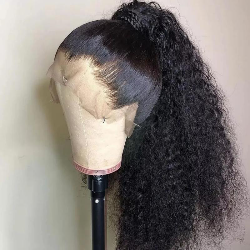 Synthetic Wigs* | Brazilian Brown Wig Deep Wave Frontal Wig Full Glueless Hd Transparent Lace Front Wig Colored Black/Red/Blonde Curly Syntheticc Wig Cosplay Synthetic Wigs* black