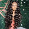 Synthetic Wigs* | Brazilian Highlight Red Loose Deep Wave Lace Front Human Hair Wig 99 Red 13X4 Lace Frontal Wig Pre Pluck Hd Transparent Synthetic Lace Wig Synthetic Wigs* 613 Color