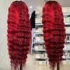 Synthetic Wigs* | Brazilian Highlight Red Loose Deep Wave Lace Front Human Hair Wig 99 Red 13X4 Lace Frontal Wig Pre Pluck Hd Transparent Synthetic Lace Wig Synthetic Wigs* 613 Color