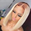 Synthetic Wigs* | Brazilian Short Bob Wavy Lace Front Simulation Human Hair Wigs 360 Full Lace Front Wigs Lace Closure Bob Wigs For Women Synthetic Wigs* Auburn