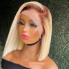 Synthetic Wigs* | Brazilian Short Bob Wavy Lace Front Simulation Human Hair Wigs 360 Full Lace Front Wigs Lace Closure Bob Wigs For Women Synthetic Wigs* Auburn