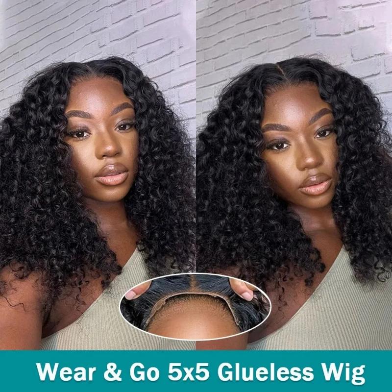 Synthetic Wigs* | Curly Short Bob Hd 13X6 Lace Frontal Human Hair Wigs Deep Water Wave 13X4 Lace Front Wig 5X5 Closure Glueless 100%Human Hair Synthetic Wigs* Synthetic Wigs*