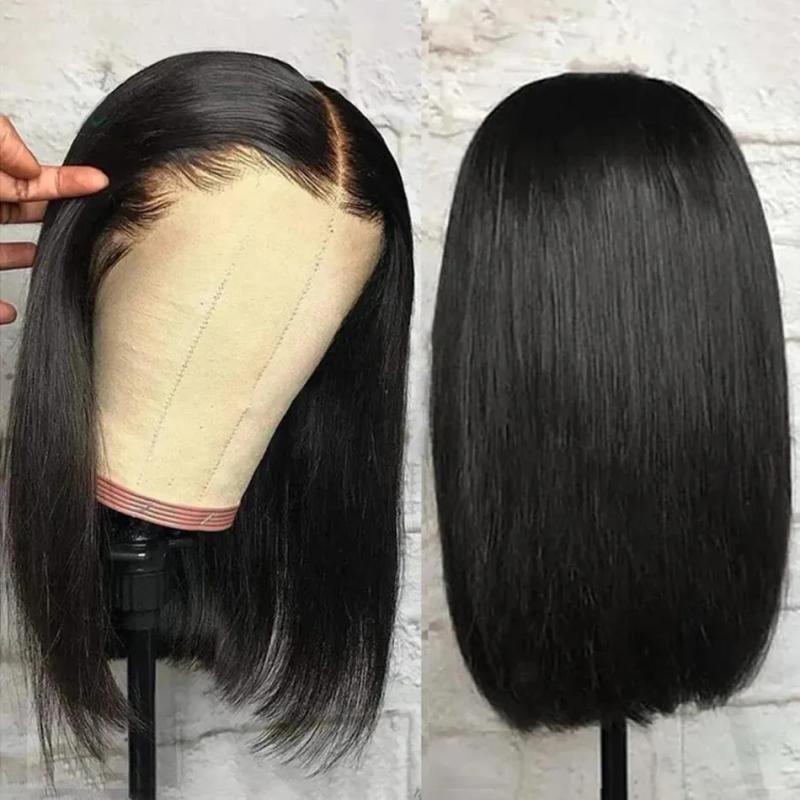 Synthetic Wigs* | Glueless 13X4 Short Straight Bob Wig Ready To Wear Human Hair Lace Frontal Wigs For Women Preplucked Brazilian Hair Synthetic Wigs* Synthetic Wigs*