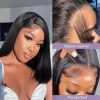 Synthetic Wigs* | Glueless 13X4 Short Straight Bob Wig Ready To Wear Human Hair Lace Frontal Wigs For Women Preplucked Brazilian Hair Synthetic Wigs* Synthetic Wigs*