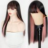 Synthetic Wigs* |  Hair Pink And Black Two Layers Of Long Straight Hair Cosplay Tone Ombre Color Women Lolita 230417 Synthetic Wigs* 4/30hl