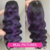 Synthetic Wigs* | Highlight Purple Lace Front Wig Human Hair For Black Women Transparent Lace Body Wave Synthetic Wig Preplucked Free Shipping Synthetic Wigs* black