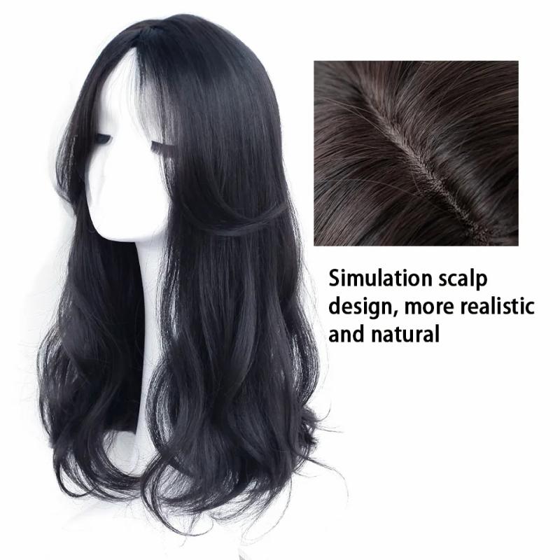 Synthetic Wigs* |  Houyan Long Wavy Curly Hair Women Black Cool Brown Cosplay Lolita No Bangs Party Heat Resistant 230417 Synthetic Wigs* #35