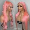 Synthetic Wigs* | Long Pink Bone Straight Lace Frontal Human Hair Wigs For Black Women 13X4 Synthetic Closure Wig Cosplay Party Synthetic Wigs* black