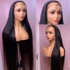 Synthetic Wigs* | Long Pink Bone Straight Lace Frontal Human Hair Wigs For Black Women 13X4 Synthetic Closure Wig Cosplay Party Synthetic Wigs* black