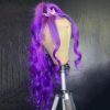 Synthetic Wigs* | Long Wavy Lace Front Wig Purple/Blonde/Brown Colored Synthetic Frontal Wigs For Women With Natural Hairline Synthetic Wigs* black