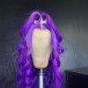 Synthetic Wigs* | Long Wavy Lace Front Wig Purple/Blonde/Brown Colored Synthetic Frontal Wigs For Women With Natural Hairline Synthetic Wigs* black