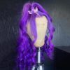 Synthetic Wigs* | Long Wavy Lace Front Wig Purple/Blonde/Brown Colored Synthetic Frontal Wigs For Women With Natural Hairline Synthetic Wigs* black