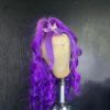 Synthetic Wigs* | Long Wavy Lace Front Wig Purple/Blonde/Brown Colored Synthetic Frontal Wigs For Women With Natural Hairline Synthetic Wigs* black