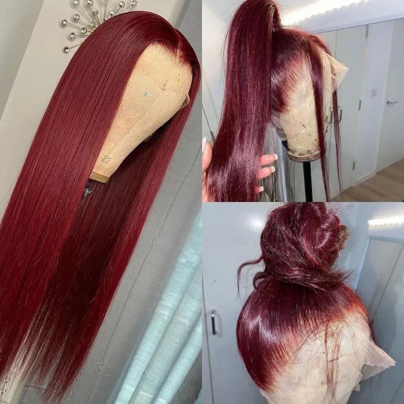 Synthetic Wigs* | New 613 Blue/Pink/Purple/Yellow/Red Colorful Brazilian Straight Lace Front Wig Pre Plucked Lace Frontal Synthetic Hair Wig For Women Synthetic Wigs* Ash Blonde