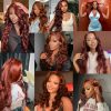 Synthetic Wigs* | New Reddish Brown Lace Front Human Hair Wigs Body Wave 13X4 Hd Lace Frontal Wig Dark Red Brown Synthetic Lace Frontal Wig Heat Resistant Synthetic Wigs* black