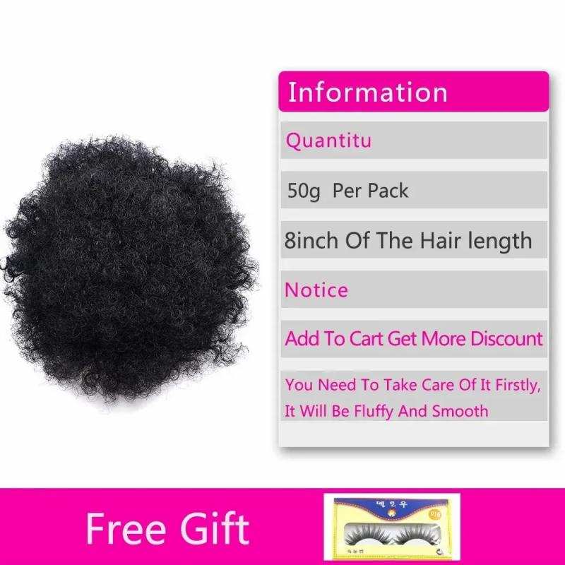 Synthetic Wigs* |  Short Afro Puff Synthetic Hair Bun Chignon Hairpiece For Women Kids Wig Drawstring Ponytail Kinky Curly Clip In 231006 Synthetic Wigs* #33