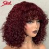 Synthetic Wigs* |  Short Pixie Bob Cut Human Hair Wigs With Bangs Jerry Curly Non Lace Front Wig Highlight Honey Blonde Colored Wigs For Women 231211 Synthetic Wigs* 1B