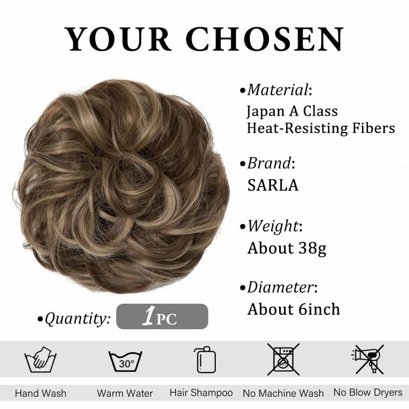 Synthetic Wigs* |  Synthetic Hair Bun Messy Curly Elastic Hair Scrunchies Hairpieces Synthetic Chignon Donut Updo Hair Pieces For Women 231006 Synthetic Wigs* 10