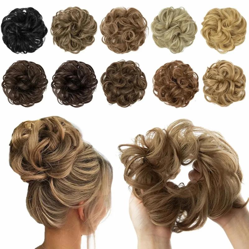 Synthetic Wigs* |  Synthetic Hair Bun Messy Curly Elastic Hair Scrunchies Hairpieces Synthetic Chignon Donut Updo Hair Pieces For Women 231006 Synthetic Wigs* 10