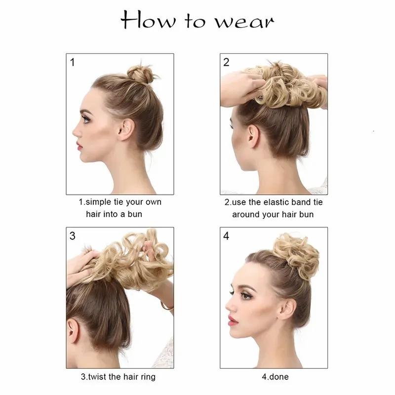 Synthetic Wigs* |  Synthetic Hair Bun Messy Curly Elastic Hair Scrunchies Hairpieces Synthetic Chignon Donut Updo Hair Pieces For Women 231006 Synthetic Wigs* 10